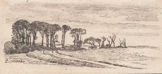 Landschaft mit einer Reihe von Bäumen