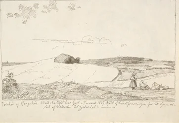 Seeländische Landschaft. Im Hintergrund Vejrhøj, eingeklebt f.n. Seite 6
