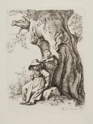 Zum neuen Jahr 1820. Bauersfrau mit einem Kind