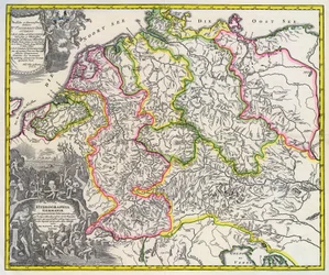 Hydrographische Karte von Deutschland, circa 1720 (Kupferstich)