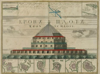 Plan der Festung Kronstadt, 1750