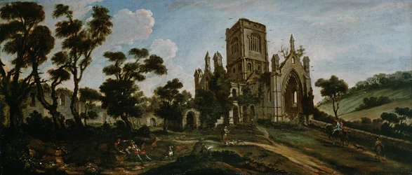 Südansicht der Kirkstall Abbey, um 1738