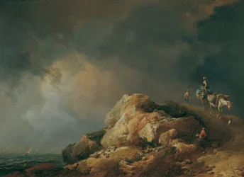 Küstenlandschaft mit Saumtieren