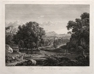 Heroische Landschaft: Viehüberquerung des Flusses, 1795