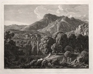 Heroische Landschaft: Landschaft mit Stadt und Fluss