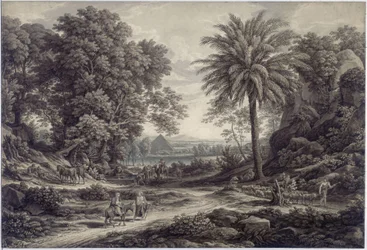 Ideallandschaft mit der Flucht nach Ägypten