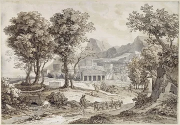 Klassische Landschaft mit Leonidas-Denkmal