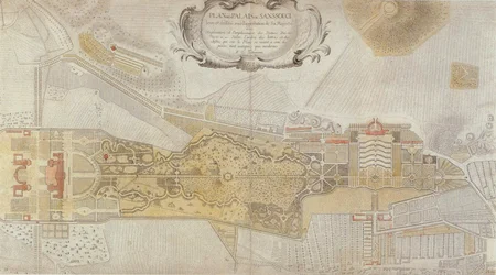 Plan des Friedrichsparks von Sanssouci in Potsdam, 1772