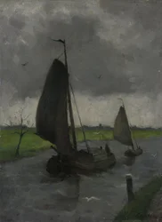 Wasserlauf mit Segelschiffen