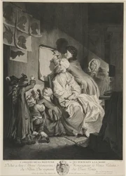 Der Ursprung der Malerei, oder die Porträts à la Mode; veröffentlicht 1767
