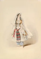 Kostümstudie für Blonde in Die Entführung aus dem Serail von W.A. Mozart, ca. 1830-50