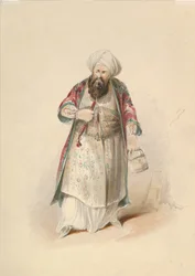 Kostümstudie für Osmin in Die Entführung aus dem Serail von W.A. Mozart, ca. 1830-50