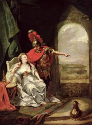 Antonius erzählt Kleopatra von seinem Sieg über die Kavallerie von Octavian, ca. 1769 (Detail)