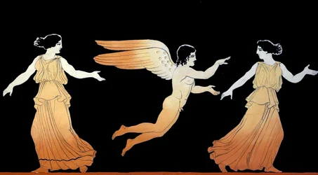 Eros verfolgt zwei Frauen