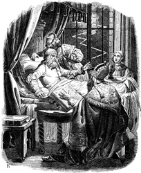 Heinrich der Löwe vor seinem Tod in Braunschweig, Illustration aus der Geschichte des deutschen Volkes von E. Duller