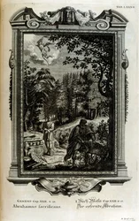 Abraham bereitet sich darauf vor, Isaak zu opfern