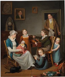 Selbstporträt von John Lewis Krimmel mit Susannah Krimmel und ihren Kindern, 1809-10