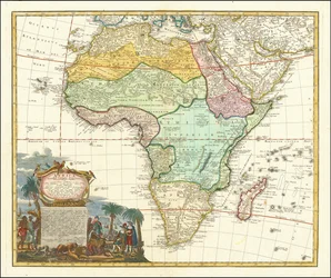 Karte von Afrika von 1737 von Johann Matthias Hase