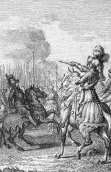 Darstellung von Albert I. des Heiligen Römischen Reiches (1255-1308) im Jahr 1303, Gravur von Johann Michael Mettenleiter (1765-1853), 1800, Privatsammlung