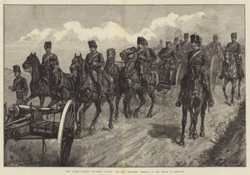 Die Oster-Montag-Freiwilligenparade, die Ehrenwerte Artillerie-Kompanie auf dem Marsch nach Brighton