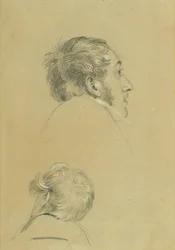 Zwei Kopfstudien zu "Rückkehr des Kaisers Franz aus Pressburg"