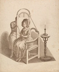 Künstler zeichnet die Silhouette einer Frau
