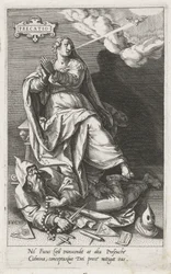 Gebet (Precatio) überwindet Heuchelei (Fucus) (Serie: Die Tugenden überwinden die Laster)