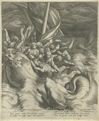 Jona wird von den Fischern über Bord geworfen