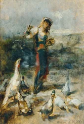 Mädchen mit Geflügel