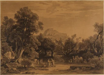 Elieser und Rebekka am Brunnen (1. Mose 24, 17-18)