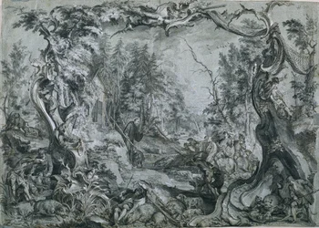 Heiliger Deicolus und der Eber