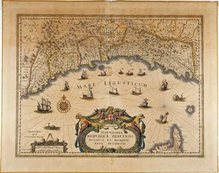 Republik Genua, Karte von Jan Baptist Vrients, Kupferstich
