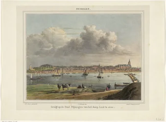 Ansicht von Nijmegen von Lent aus gesehen