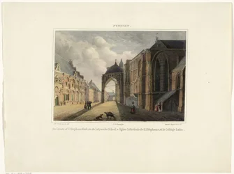 Ansicht der Stevenskerk und der Lateinschule in Nijmegen (Nymegen)