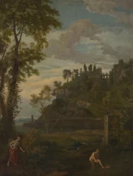 Arkadische Landschaft mit Salmacis und Hermaphroditos