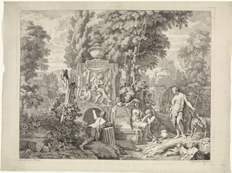 Landschaft mit einem Brunnen und Diana und ihren Nymphen