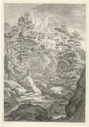 Schlucht mit Bäumen und einem Bach Landschaften im Chartreuzer-Gebirge (Serientitel)