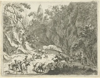 Berglandschaft mit Hirten und Vieh