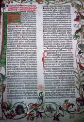 Eine Seite aus der Gutenberg-Bibel, 15. Jahrhundert