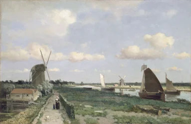 Blick auf den Trekvliet-Kanal bei Den Haag, 1870