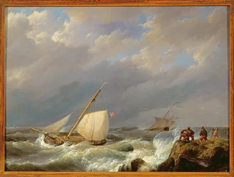 Schiffe an einer Lee-Küste bei Sturm, 1844