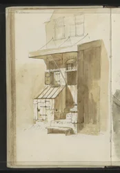 Gevel van een huis met afdak te Hoorn