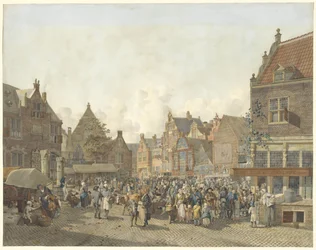 Stadtplatz mit Jahrmarkt