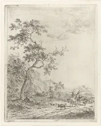 Berglandschaft mit Hirte, Hirtin und Vieh