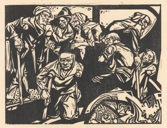 Männer mit Krücken