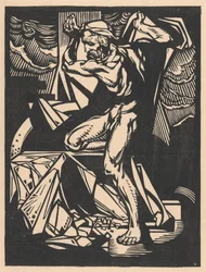 Simson zerstört die Säulen des Tempels