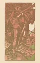 Frau und Junge in den Wolken