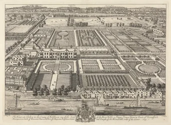 Ansicht von Beaufort House und Chelsea 1699