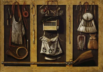 Stillleben mit Jagdausrüstung, ca. 1660