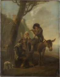 Römische Hirtenfamilie, die unter einem Baum ruht